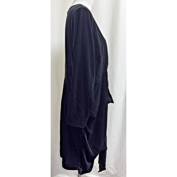 Alexia Admor Plus Size 1X Juliana Draped Velvet Wrap V Neck Dress Black - Picture 5 of 9